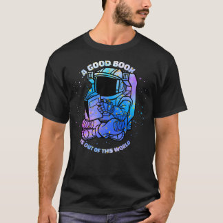 Camiseta Libro de lectura astronauta en el espacio