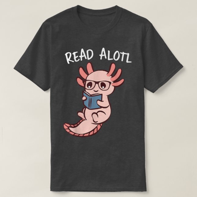 Camiseta Libro de lectura de Aolotl Cute, Leer libro de Alo (Diseño del anverso)