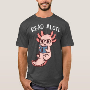 Camiseta Libro de lectura de Aolotl Cute, Leer libro de Alo