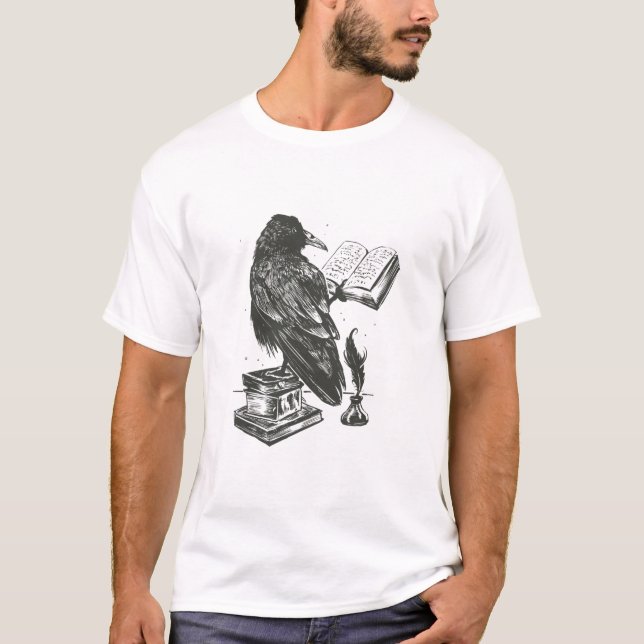 Camiseta Libro de lectura de aves de Raven (Anverso)