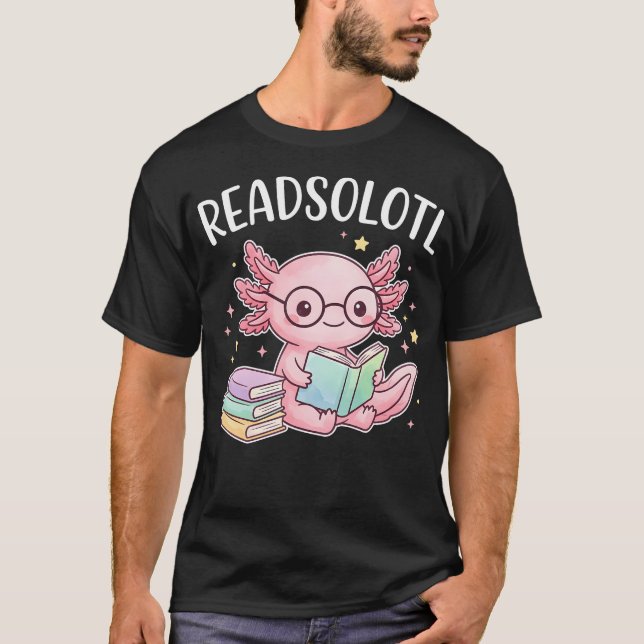 Camiseta Libro de lectura de Axolotl lindo Readsolotl (Anverso)