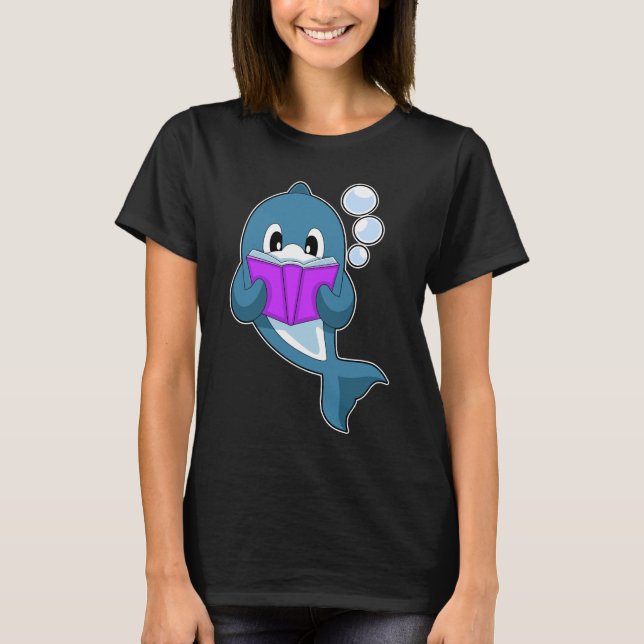 Camiseta Libro de lectura de delfines (Anverso)