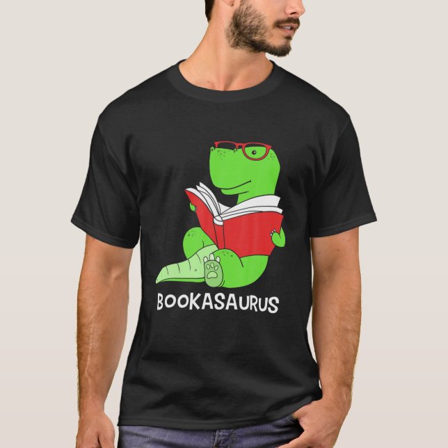 Camiseta Libro de lectura de dinosaurios Bookasaurus Bookwo (Anverso)