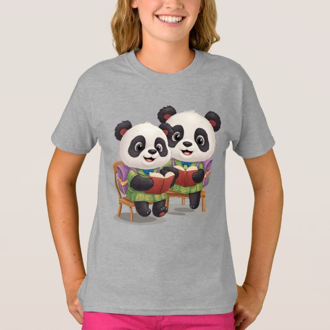 Camiseta libro de lectura de dos oso cutte (Anverso)