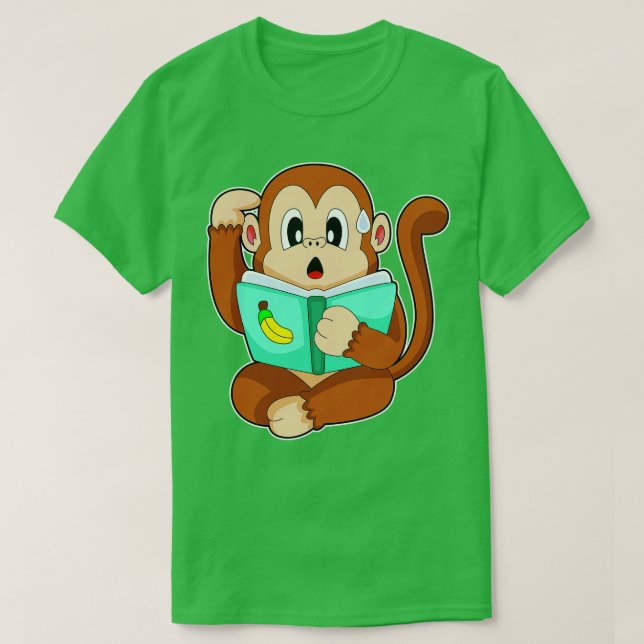 Camiseta Libro de lectura de monos (Diseño del anverso)