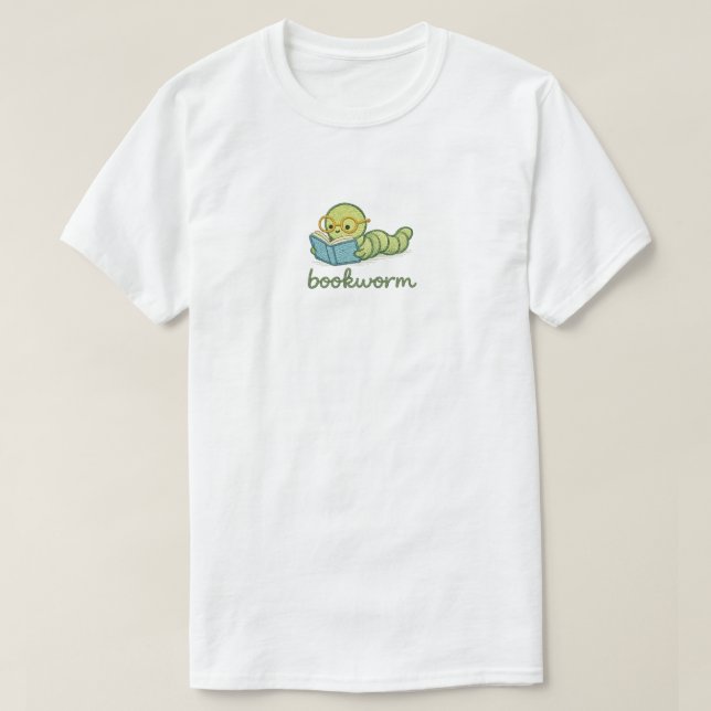 Camiseta Libro de lectura de oruga linda (Diseño del anverso)
