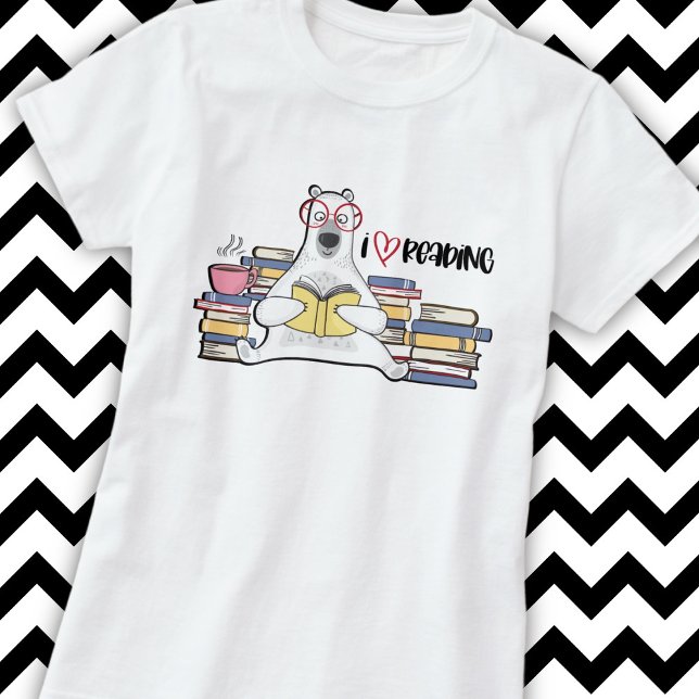 Camiseta Libro de lectura de oso polar (Subido por el creador)