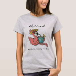Camiseta Libro De Lectura Flamingo Retirado Con Bebida Trop