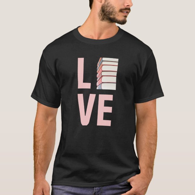 Camiseta Libro de libros de amor Diseño literario Nerd (Anverso)