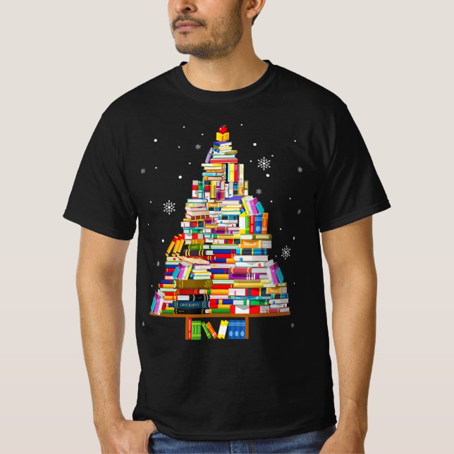 Camiseta libro de Navidad bibliotecarios de los árboles ena (Anverso)