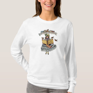 Camiseta Libro de niña vintage y Papá Noel de Navidad