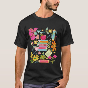 Camiseta Libro de profesor de flores boho Apple Pencil dive