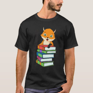 Camiseta Libro de Zorro Friki Animal Para Hombres Mujeres P