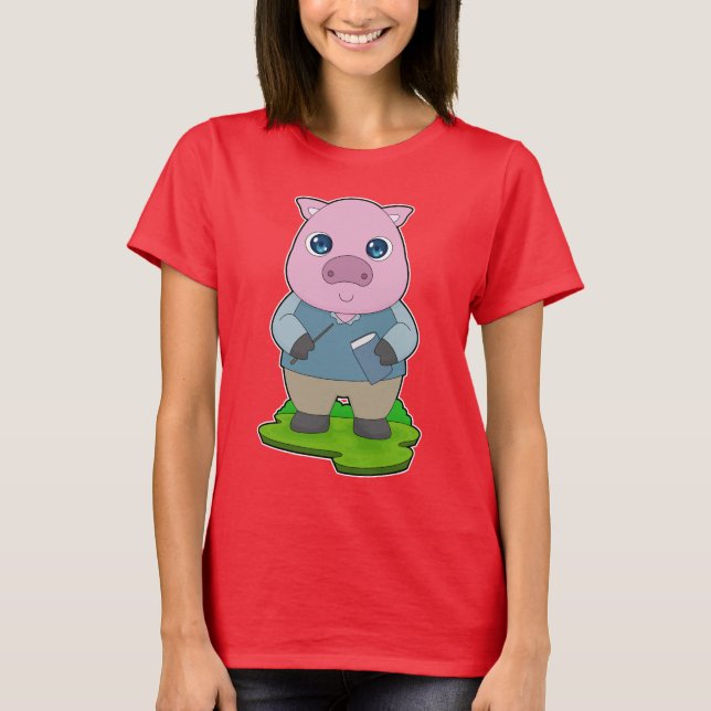 Camiseta Libro del profesor de cerdo (Anverso)
