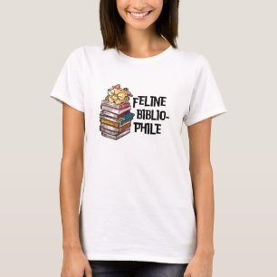 Camiseta Libro Divertido Gato Amante Cita Felino Bibliófilo