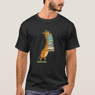 Camiseta Libro divertido leyendo jirafa me encanta mi bibli