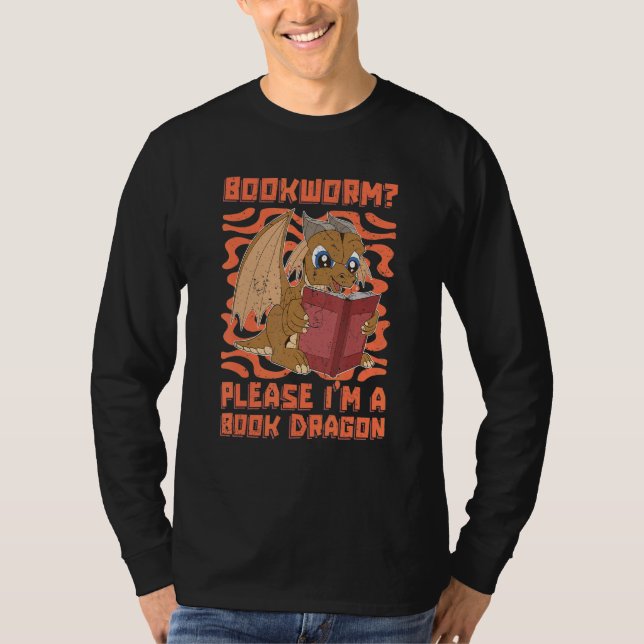 Camiseta Libro Dragon Bookworm Librarian Fantasy Animal Rea (Anverso)