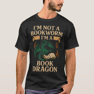 Camiseta Libro Dragón Leyendo Monstruo Divertido Amante de 