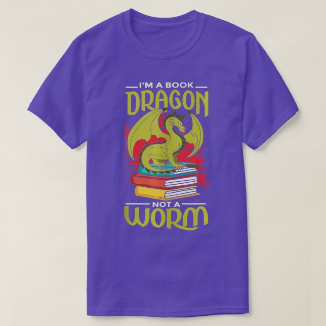Camiseta Libro Dragon Library Leyendo libro de libros de li (Diseño del anverso)