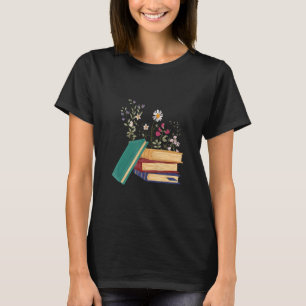 Camiseta Libro Flor Lectura Bibliotecario Libro Lindo Para 