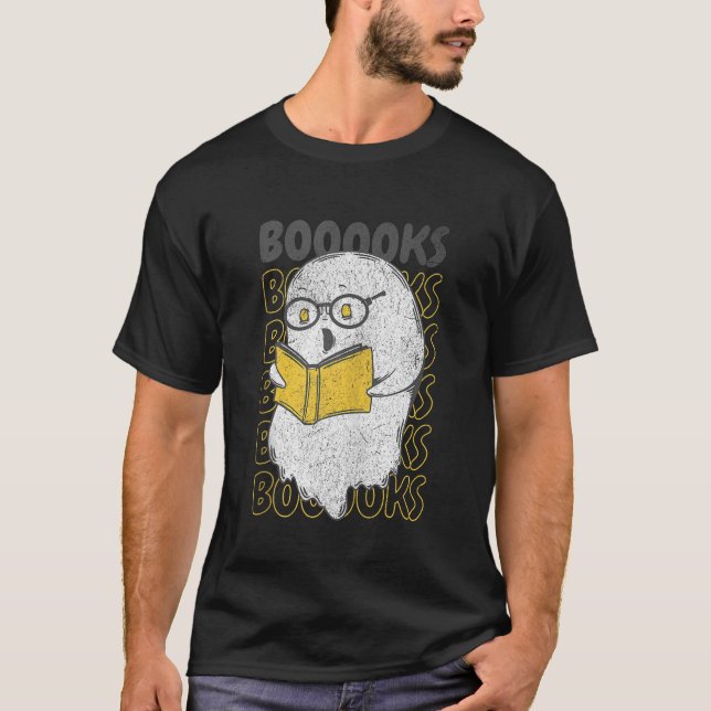 Camiseta Libro Gracioso Fantasma Leyendo Pun Spooky Hallowe (Anverso)