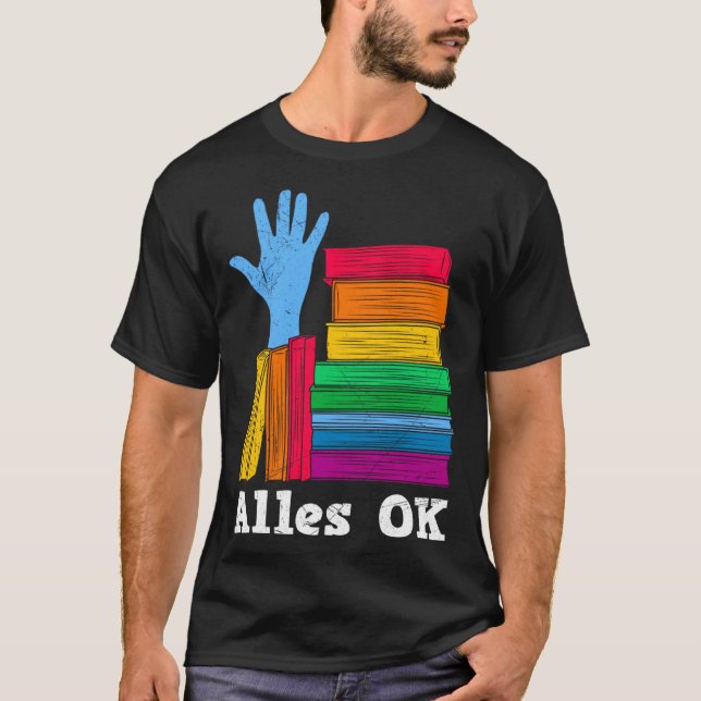 Camiseta Libro I m OK con libros y lectura Bookworm (Anverso)