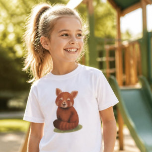 Camiseta Libro ilustrado de historias de panda rojo para ni