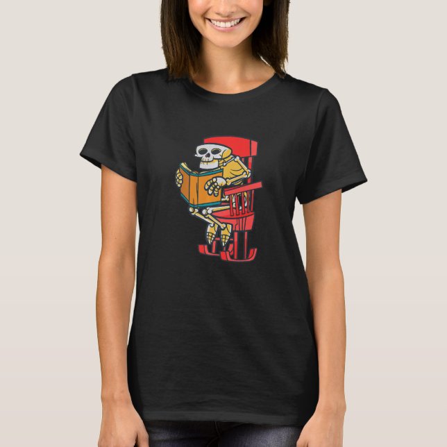 Camiseta libro interesante leyendo esqueleto de anciano (Anverso)