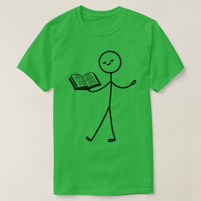 Camiseta Libro Leer libro manual Lover Funny Stick Figura B (Diseño del anverso)