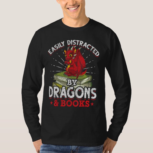Camiseta Libro Leyendo Fantasía Creatura Libro Nerd Funny B (Anverso)