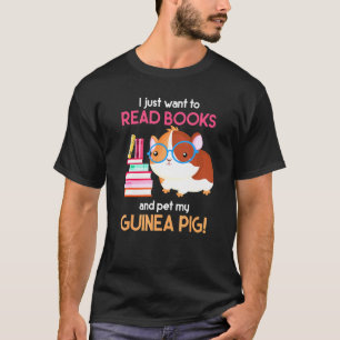 Camiseta Libro leyendo gusano de biblioteca cerdo guineano