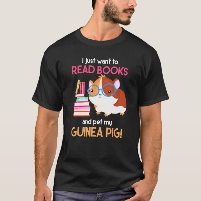 Camiseta Libro leyendo gusano de biblioteca cerdo guineano (Anverso)