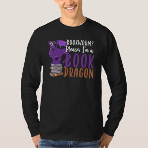 Camiseta Libro leyendo librogusano bibliotecario dragón de