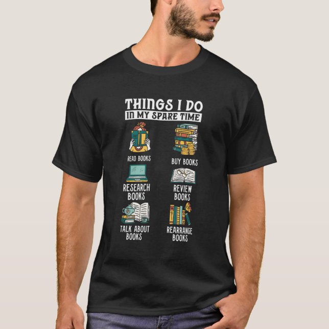 Camiseta Libro Leyendo libros Revisando libros Tiempo libre (Anverso)