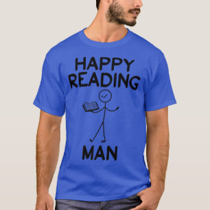 Camiseta Libro Lover Feliz Lectura Hombre Palo Figura Libro