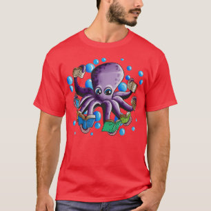 Camiseta Libro Lover Leer libro Calamar Octopus Ama los lib