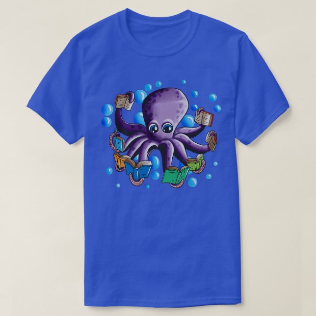 Camiseta Libro Lover Leer libro Calamar Octopus Ama los lib (Diseño del anverso)