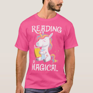Camiseta Libro Mágico Amante De La Lectura Unicornio Inglés