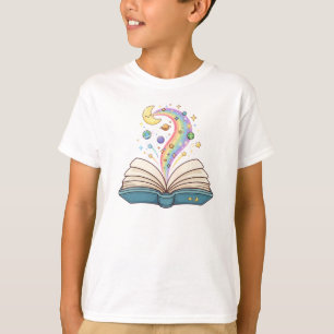 Camiseta Libro Mágico Arcoíris - Magia de Lectura Adorable