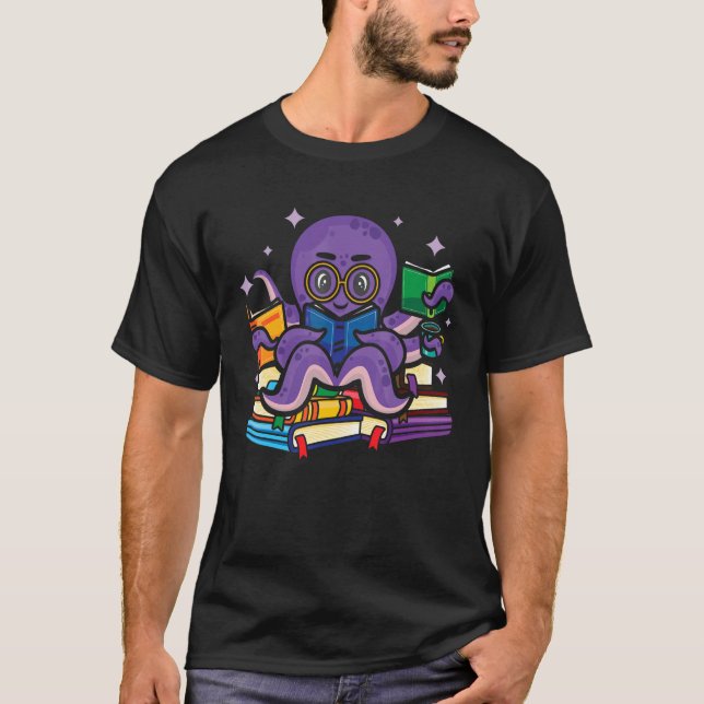 Camiseta Libro Octopus Scuba Diver Bookworm Funny Reader Re (Anverso)