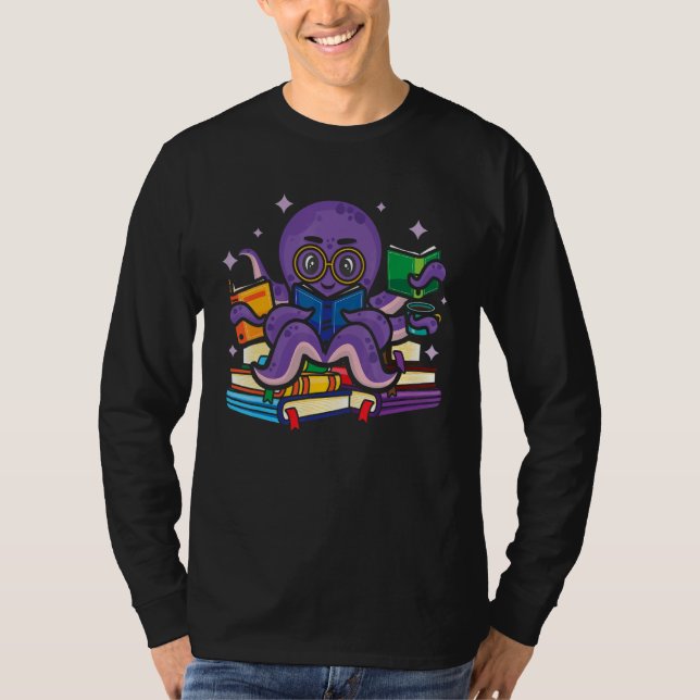 Camiseta Libro Octopus Scuba Diver Bookworm Funny Reader Re (Anverso)