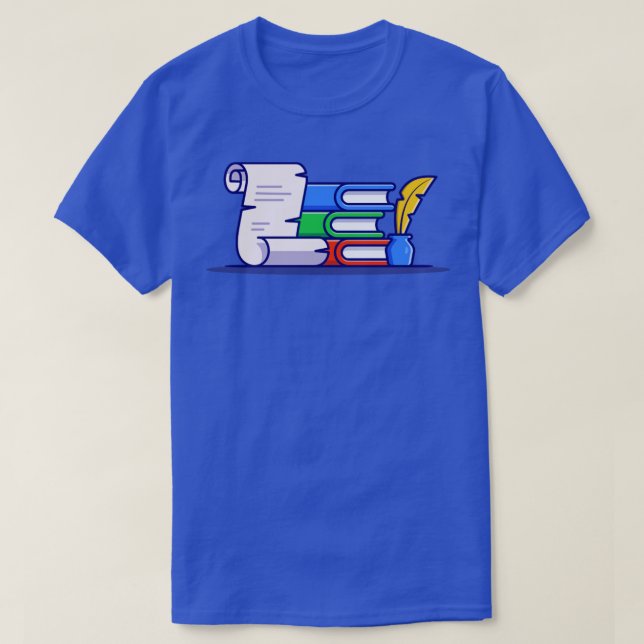 Camiseta Libro Papel Con Pluma De Pluma Y Tinta (Diseño del anverso)