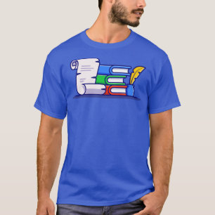 Camiseta Libro Papel Con Pluma De Pluma Y Tinta