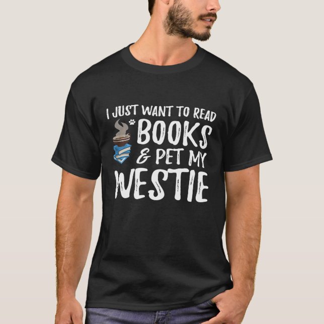 Camiseta Libro para perro Terrier Jack Russell ávido lector (Anverso)