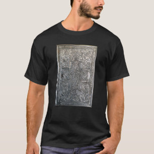 Camiseta libro religioso ortodoxo plateado decoración metal