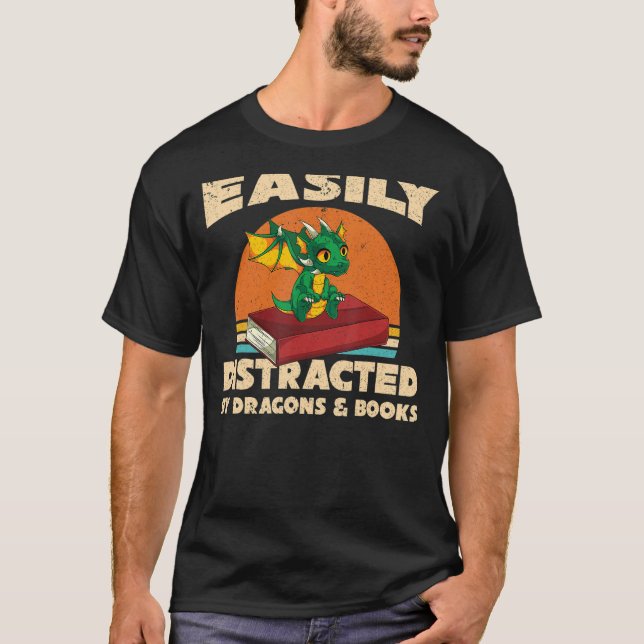 Camiseta Libro Retro Animal que lee Fantasy Bookworm Book D (Anverso)