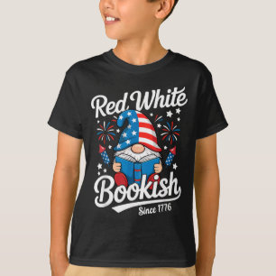 Camiseta Libro Rojo Blanco Desde 1776 Lector Gnomo