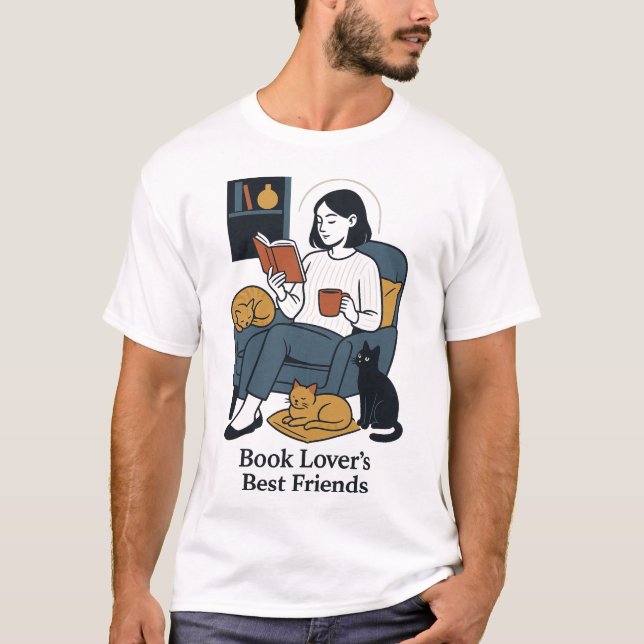 Camiseta Libro y Gatos (Anverso)