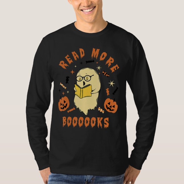 Camiseta Libros adorables Fantasma Leer más libros Profesor (Anverso)