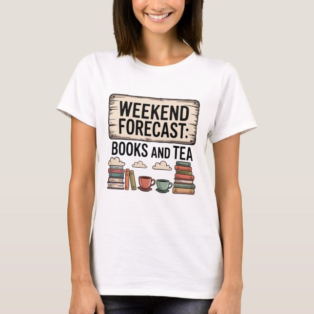 Camiseta Libros antiguos de Rótulo y lectura del té (Anverso)
